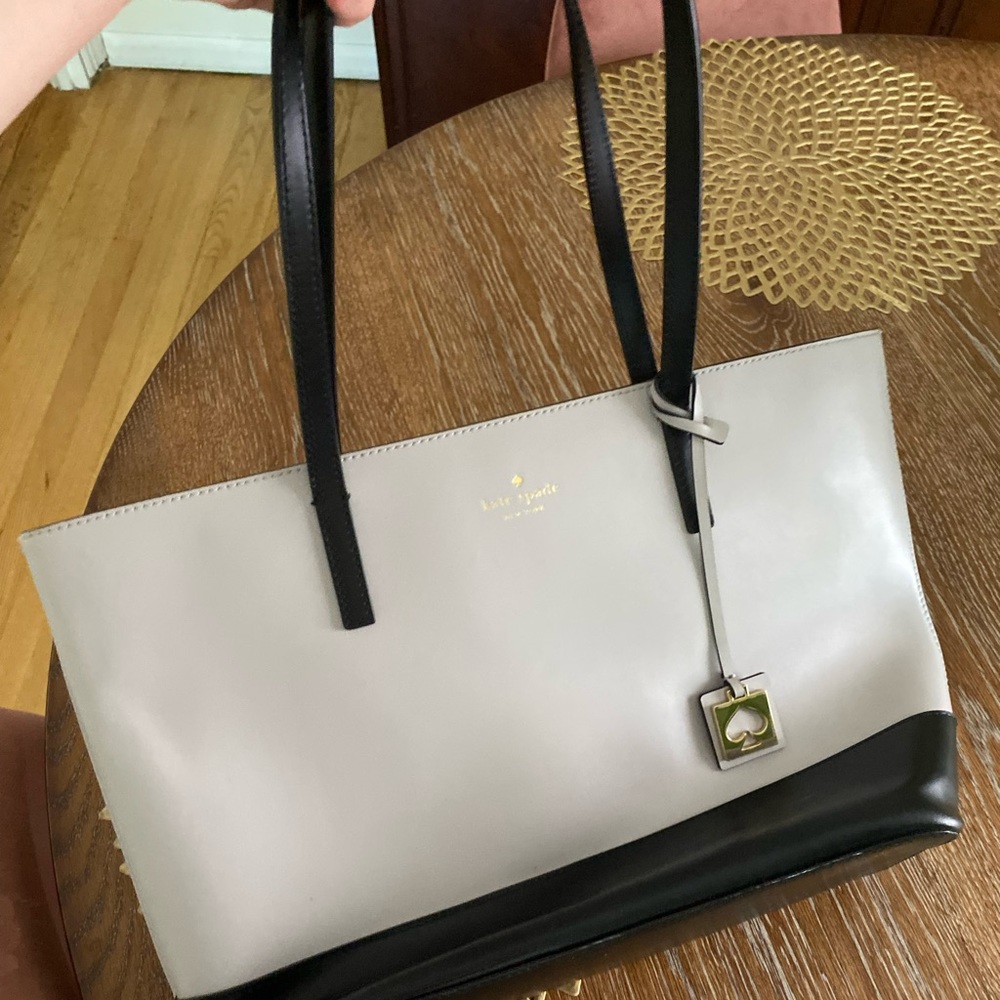 Gray and black Kate spade color block tote